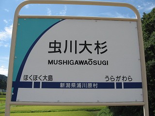 虫川大杉駅名標