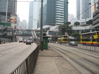 金鐘道（金鐘地鐵站對面）電車站構内