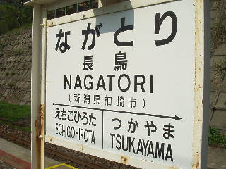 長鳥駅名標