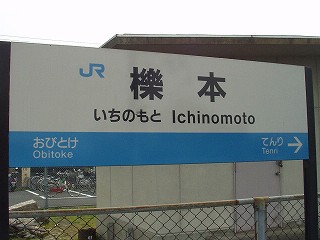 櫟本駅名標